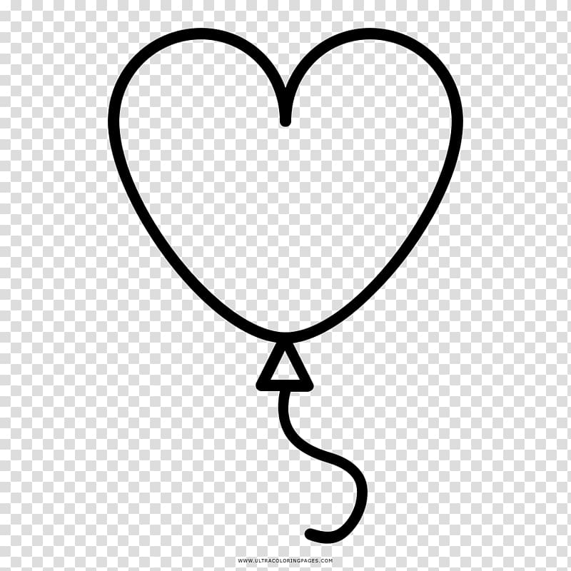 Coloring book Drawing Toy balloon Heart, heart transparent background PNG clipart