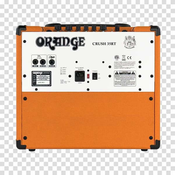 Guitar amplifier Orange Music Electronic Company Electric guitar Orange Crush 35RT, guitar amp transparent background PNG clipart