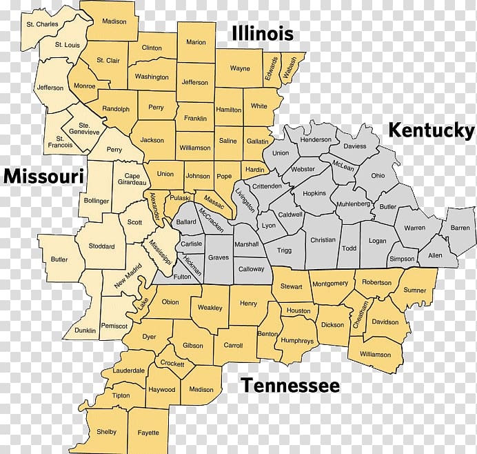 Tennessee Missouri Map Ohio County, Kentucky Illinois–Indiana–Kentucky tri-state area, map transparent background PNG clipart