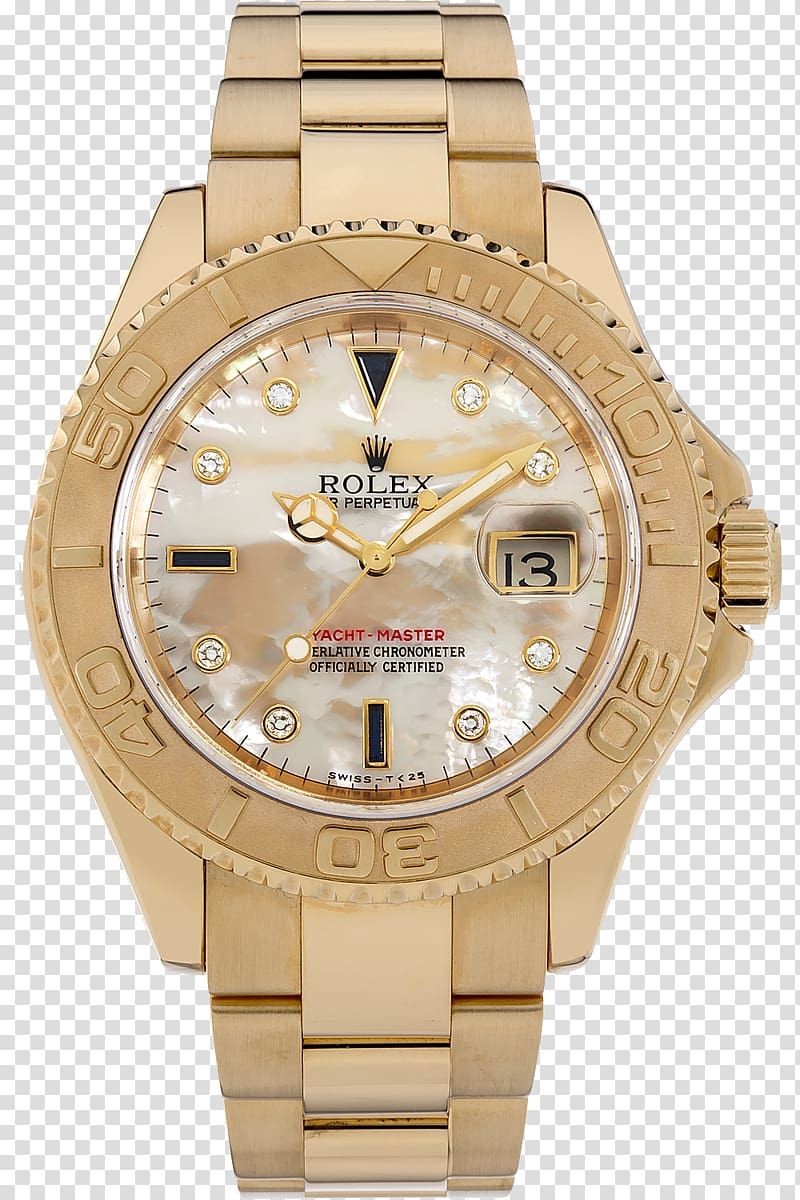 Gold Watch strap Rolex Yacht-Master II, gold transparent background PNG clipart