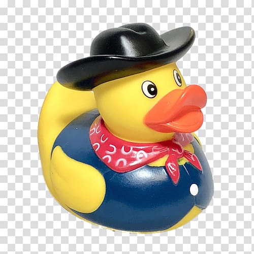 Rubber duck Cowboy hat Natural rubber, cowboy scarf transparent background PNG clipart