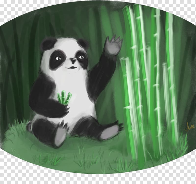 Giant panda Green, eat bamboo transparent background PNG clipart