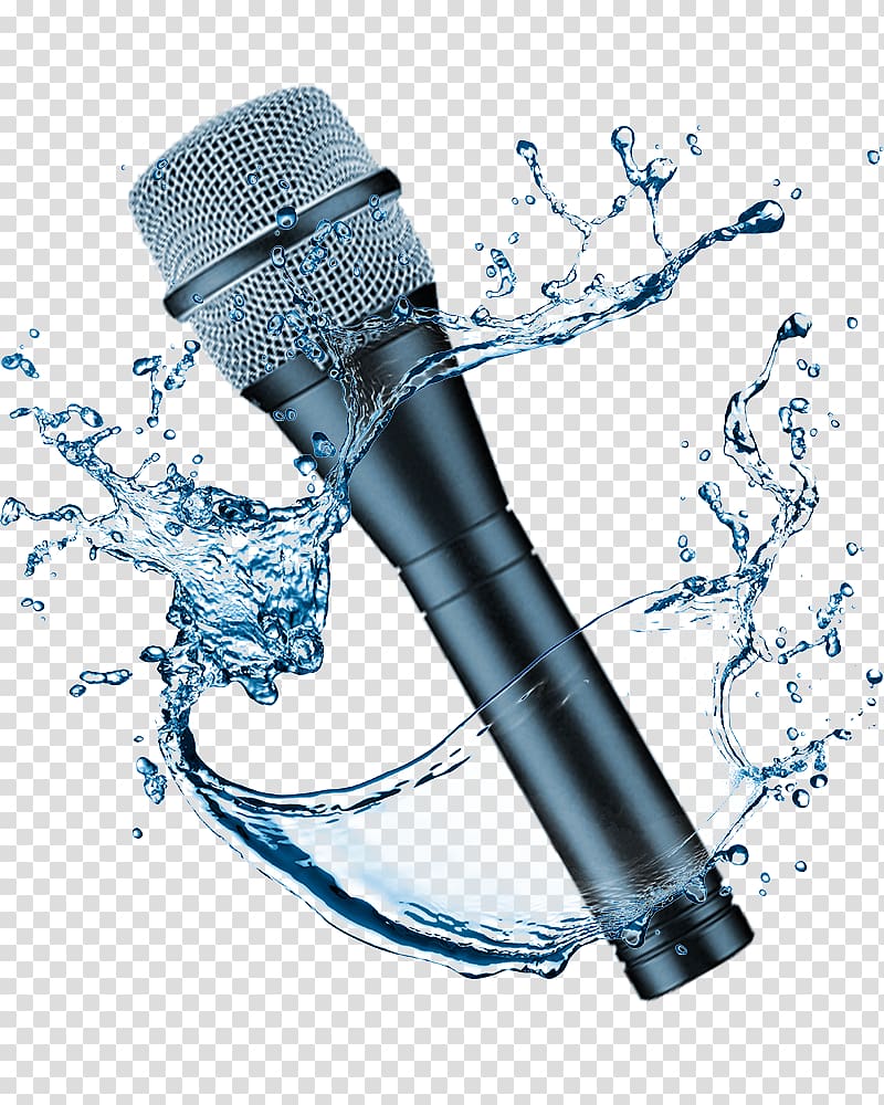 Purified water Drop Drinking water Bottled water, New Year singing microphone transparent background PNG clipart