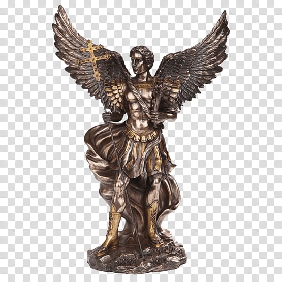 St. Michael Vanquishing Satan Gabriel Statue Saint Michael Fighting the Dragon, angel transparent background PNG clipart