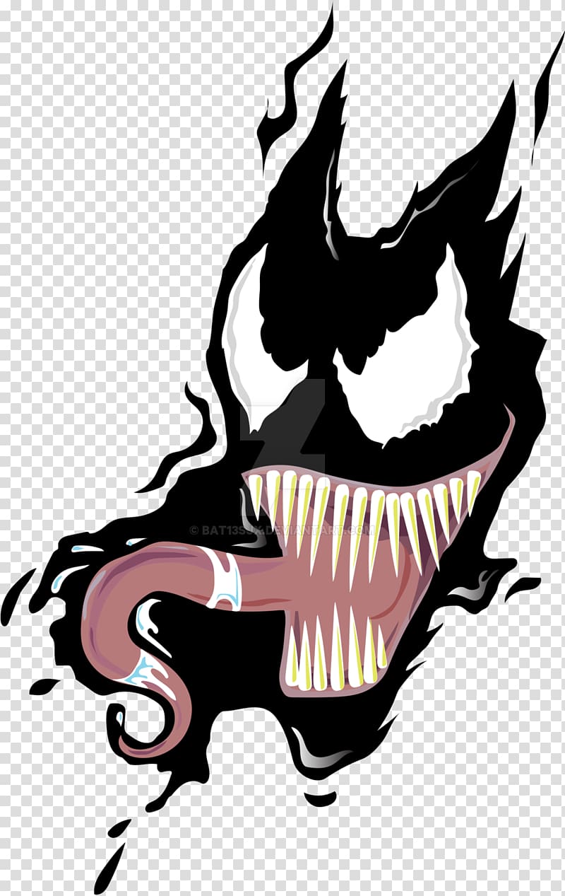 Spider-Man Venom Symbiote , Venom Face transparent background PNG clipart