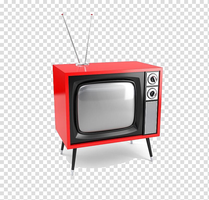High-definition television Television show Film, There stays teach old red retro TV transparent background PNG clipart