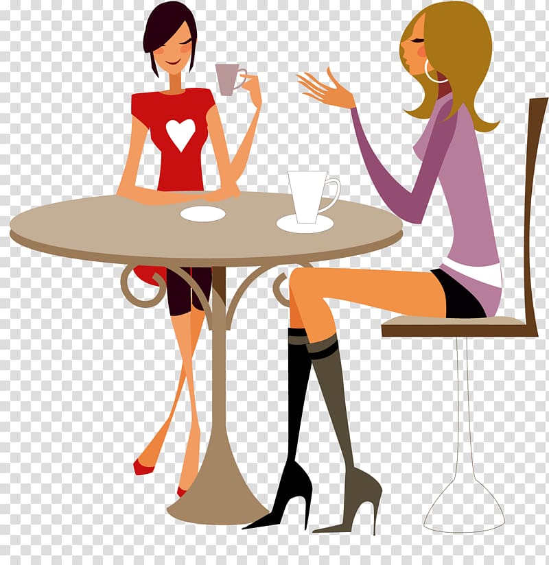 Coffee Cafe Drink Illustration, Urban cartoon girl transparent background PNG clipart