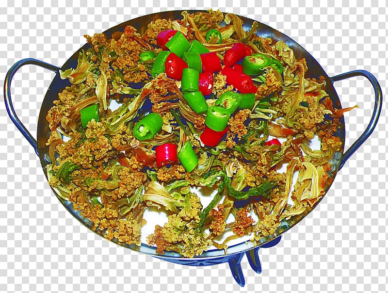 Paella Vegetarian cuisine Chinese cuisine Cauliflower, Dry pot cauliflower transparent background PNG clipart