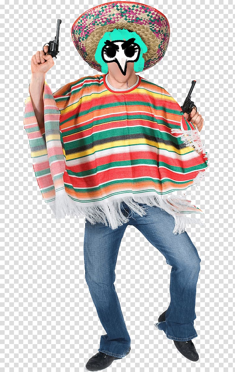 Costume party Adult Rainbow Mexican Poncho Costume, party transparent background PNG clipart