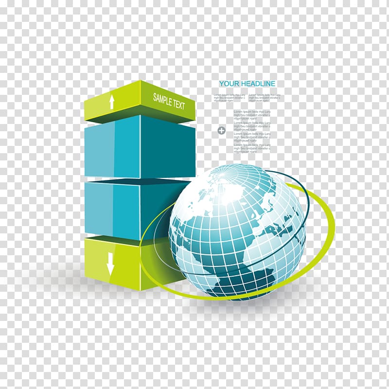 Graphic design Management Infographic, globe and three-dimensional patterns transparent background PNG clipart