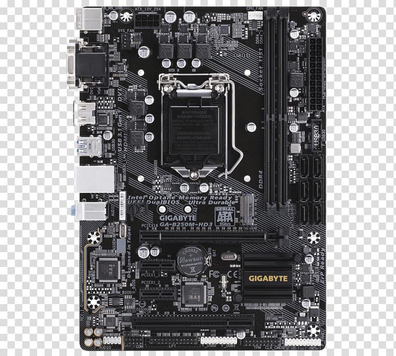 LGA 1151 Motherboard Gigabyte Technology microATX GIGABYTE GA-B250M-DS3H, others transparent background PNG clipart