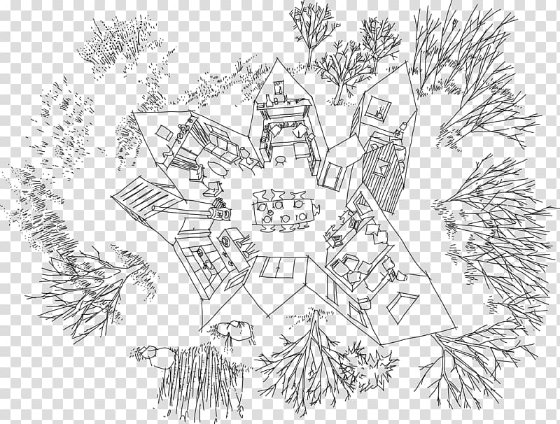 Summer house Holiday Home Sketch, village transparent background PNG clipart