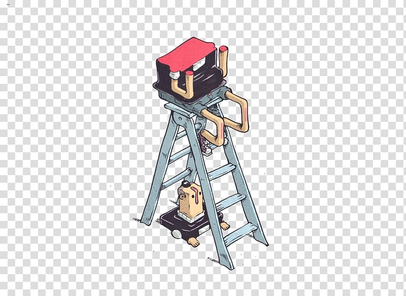 Drawing Graphic design Behance Illustration, Simple square man ladder illustration transparent background PNG clipart