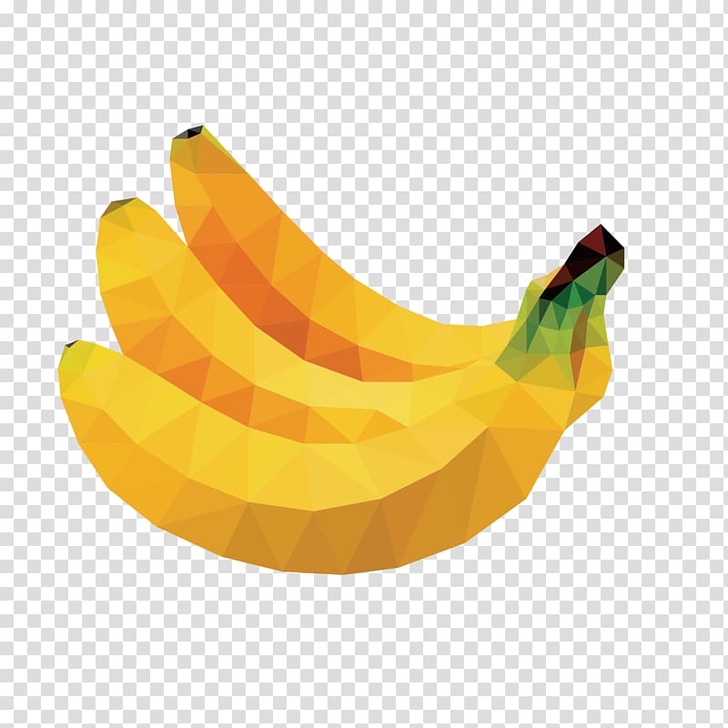 yellow bananas geometric illustration, Banana powder Organic food Fruit Ripening, Polygon yellow banana transparent background PNG clipart