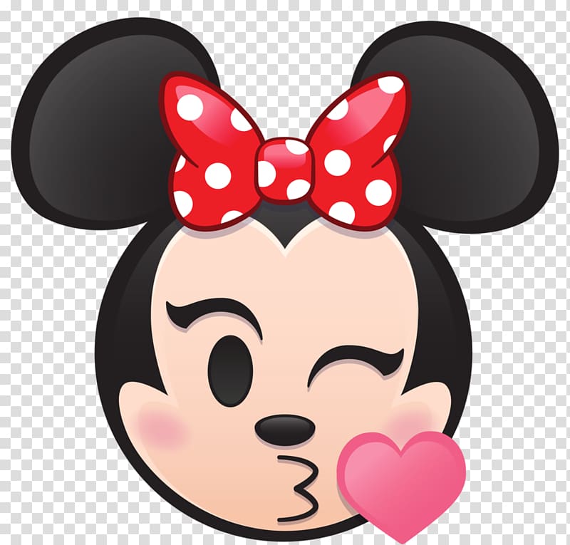 Minnie Mouse kiss emoji, Walt Disney World Minnie Mouse Disney Emoji Blitz The Walt Disney Company, mouse transparent background PNG clipart
