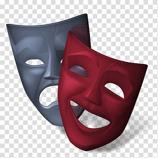 red and gray masks, Theatre Cinema Icon, mask transparent background PNG clipart