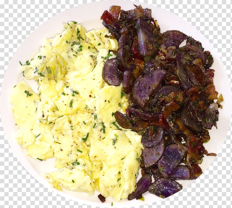 Vegetarian cuisine Breakfast Hotdish Scrambled eggs Food, scrambled eggs transparent background PNG clipart