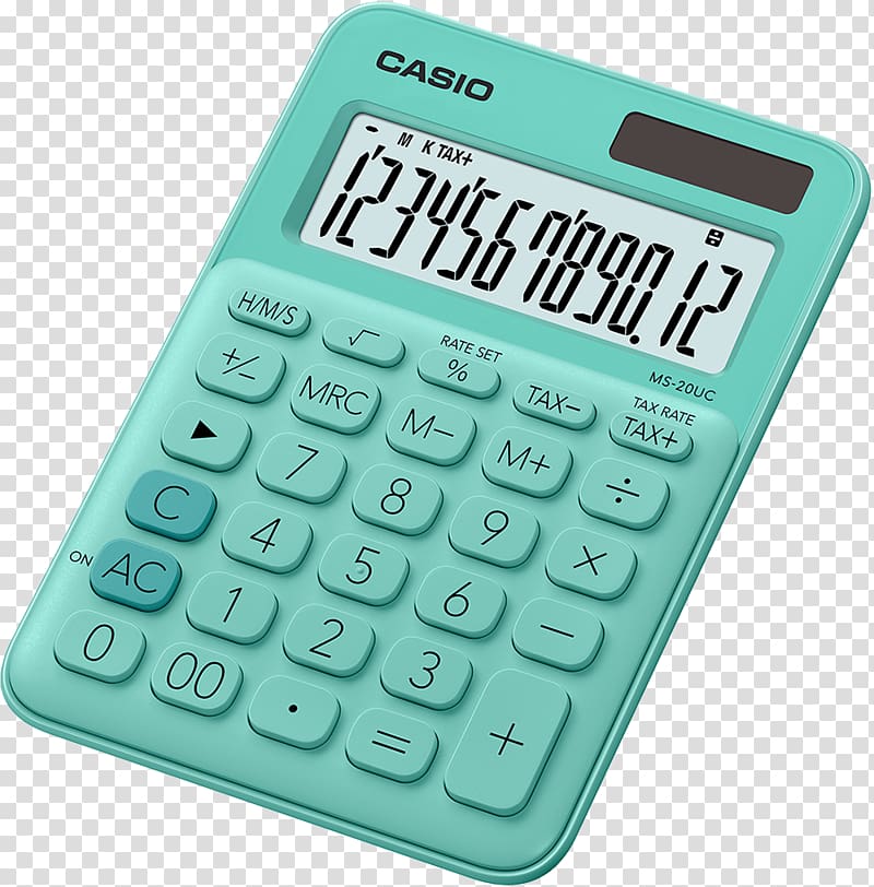 Calculator Calucalor Casio MS-20UC Display Numerical digit Calculation, calculator transparent background PNG clipart