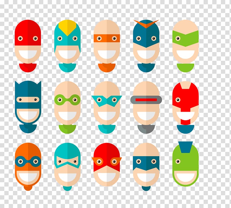 Superhero Illustration, color fifteen glasses superman face spectrum transparent background PNG clipart