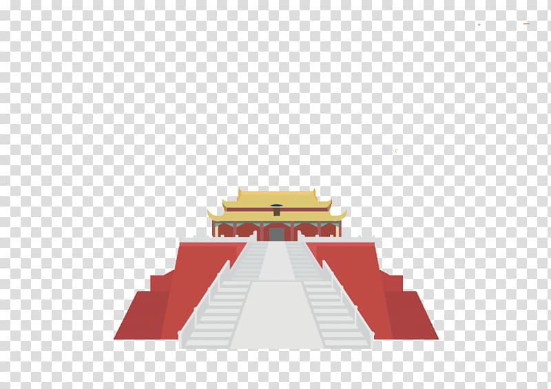 Forbidden City National Palace Museum Cartoon Building, Creative palace Huangge transparent background PNG clipart