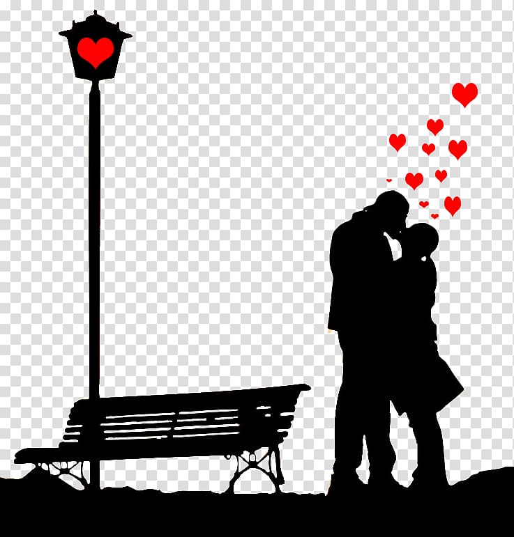 couple kissing silhouette illustration, couple, Street Couple transparent background PNG clipart