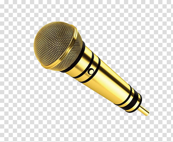 gold microphone, Microphone Icon, Golden Microphone transparent background PNG clipart