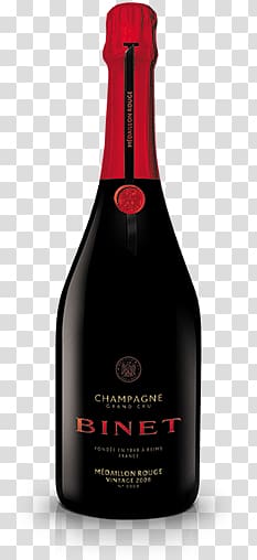 Champagne Binet bottle, Binet Médaillon Rouge transparent background PNG clipart