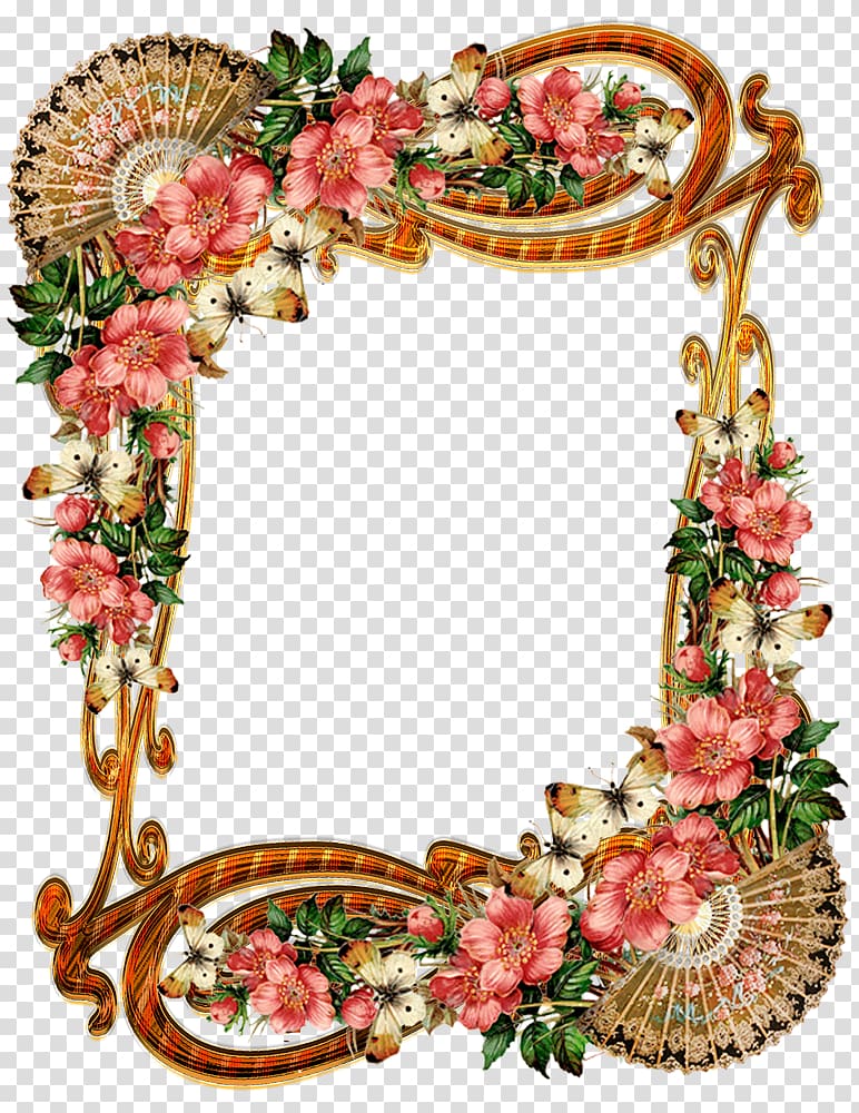 Frames Floral design , Decoupage Vintage transparent background PNG clipart