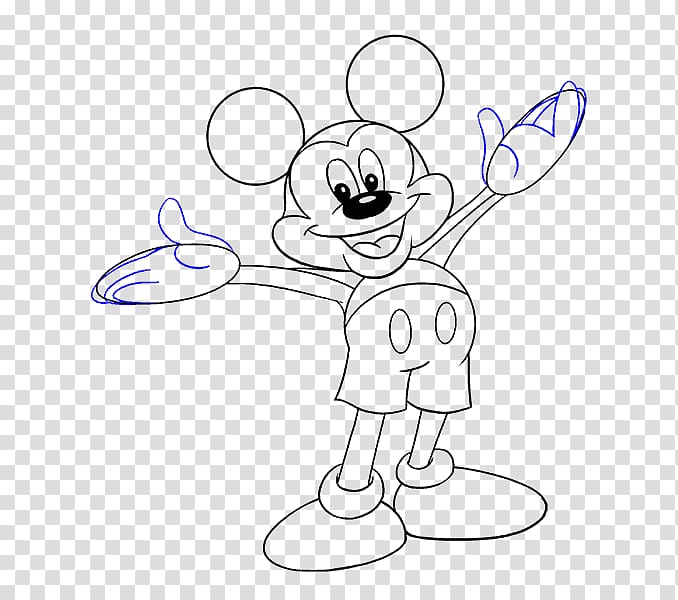 Mickey Mouse Minnie Mouse Drawing Cartoon, sketch guide transparent background PNG clipart