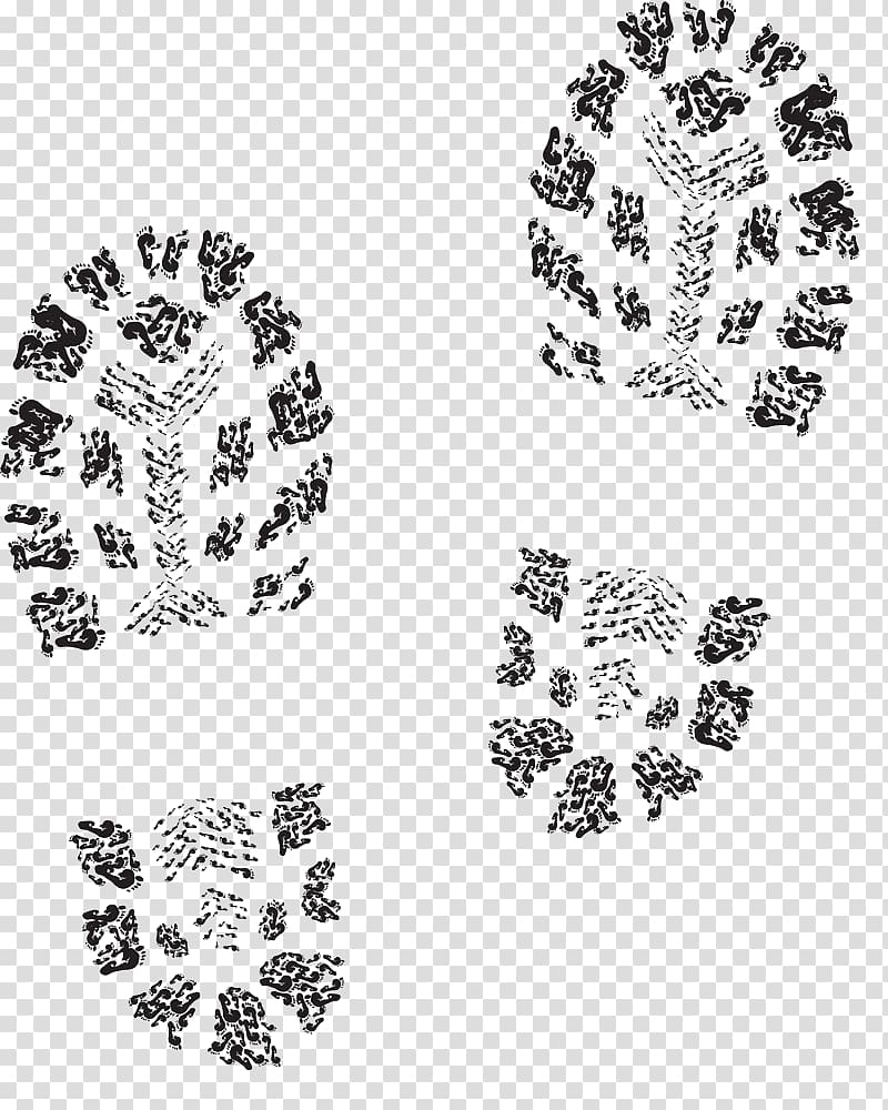 Shoe Illustration, Black and white footprints transparent background PNG clipart