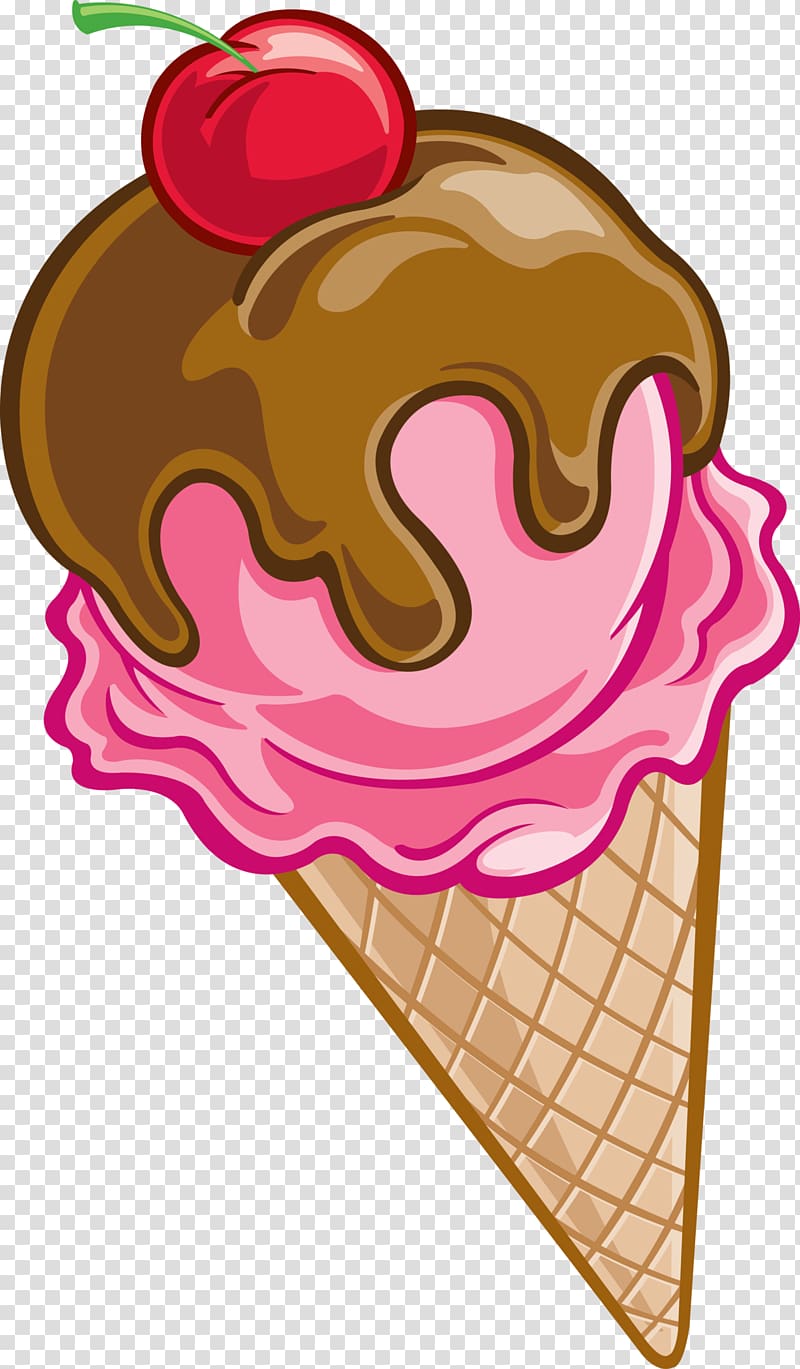 ice cream in cone illustration, Ice Cream Cones Sundae Neapolitan ice cream Ice cream cake, ice cream transparent background PNG clipart
