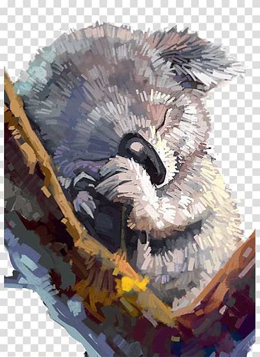 hand-painted cartoon koala transparent background PNG clipart