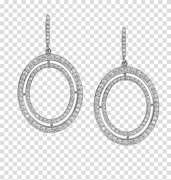 Earring Locket Jewellery Silver Necklace, Oval silver earrings transparent background PNG clipart