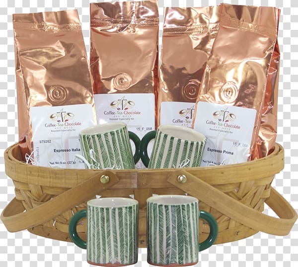 Food Gift Baskets Espresso Coffee Hamper, handmade coffee beans transparent background PNG clipart