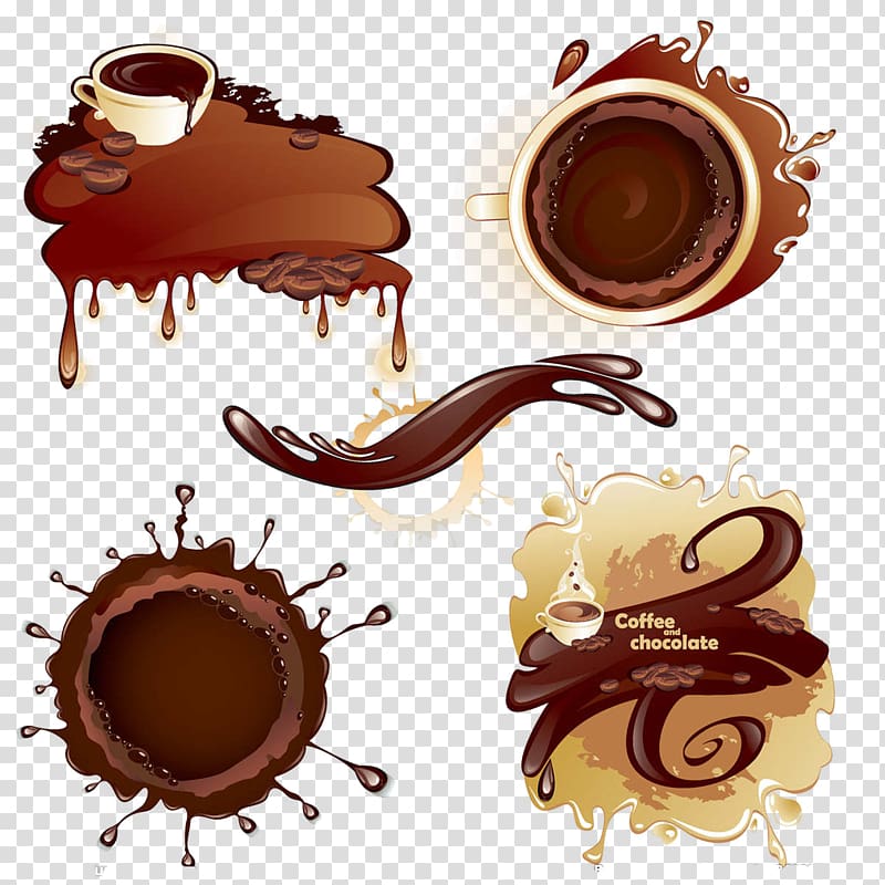 Coffee milk Hot chocolate Chocolate-covered coffee bean, Cartoon creative cuisine icon,Chocolate Coffee transparent background PNG clipart