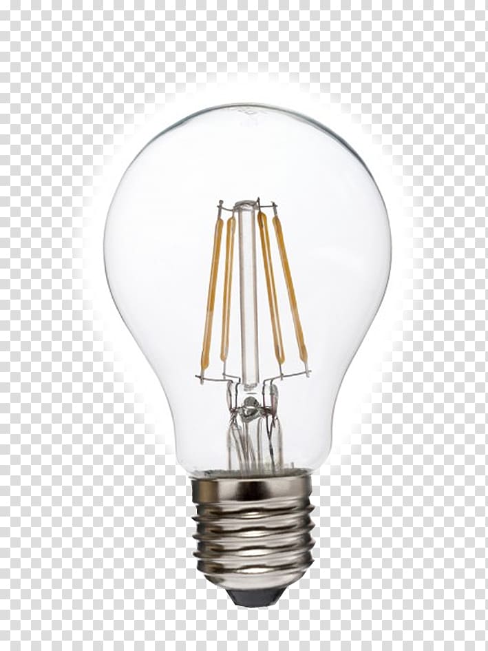 Incandescent light bulb LED filament LED lamp, light transparent background PNG clipart