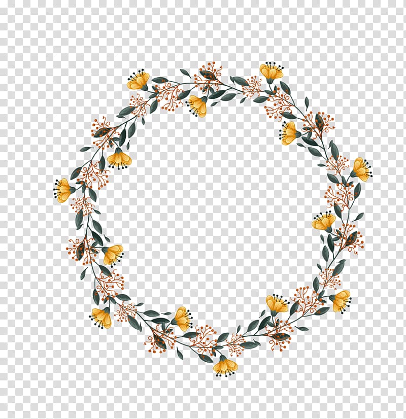 yellow, brown, and green wreath, wedding wreath transparent background PNG clipart