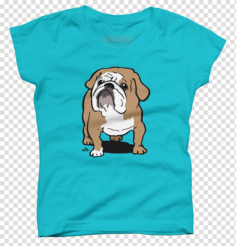 Bulldog T-shirt Puppy Sleeve Dog breed, T-shirt transparent background PNG clipart