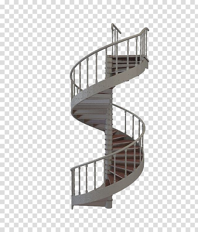 gray spiral staircase, Stairs Cinema 4D Steel, Iron Rotary Stairs transparent background PNG clipart