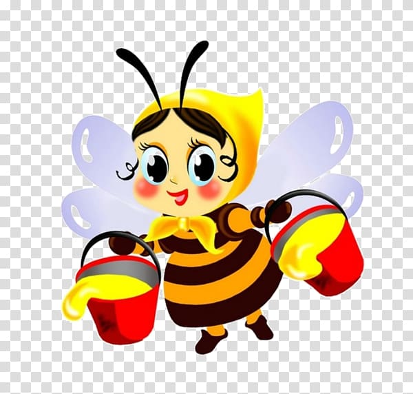 Bee and Wasp Пчела на цветке Drawing , bee transparent background PNG clipart