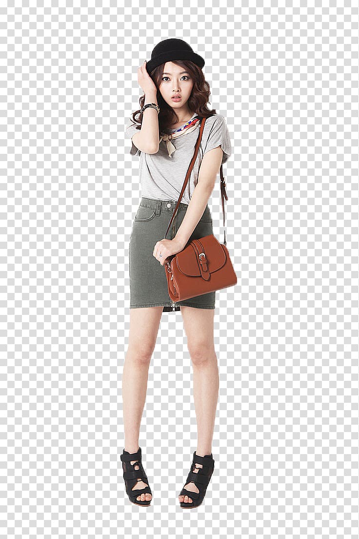 Ulzzang Fashion Korean Casual Woman, amber transparent background PNG clipart