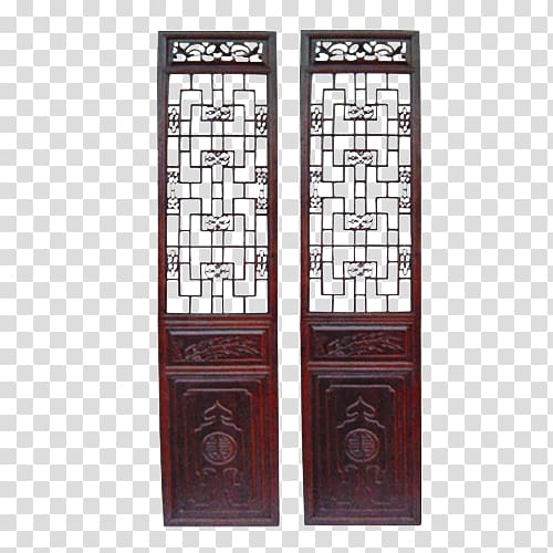 Fengmen Sculpture Folding screen Wood carving, door transparent background PNG clipart