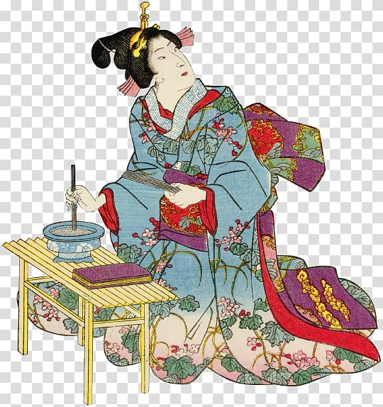 Ukiyo-e Japan Geisha Fukuoka SoftBank Hawks Edo, Ukiyoe transparent background PNG clipart