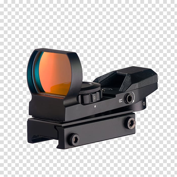 Reflector sight Red dot sight Reticle Weaver rail mount, weapon transparent background PNG clipart