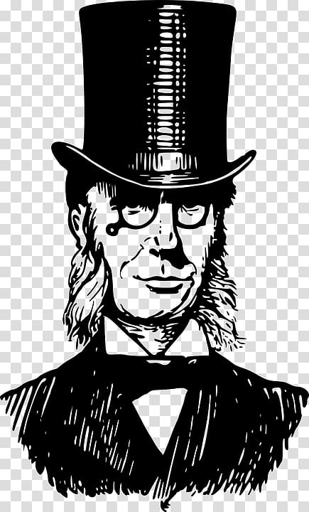Man With Victorian Top Hat transparent background PNG clipart
