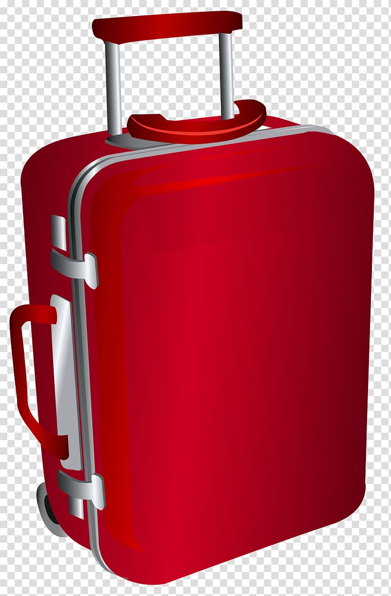 red luggage illustration, Travel Bag Suitcase Backpack, Red Trolley Travel Bag transparent background PNG clipart