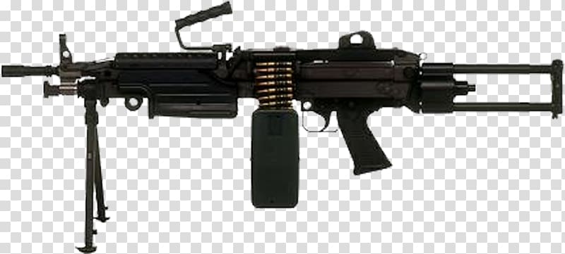 M249 light machine gun Squad automatic weapon FN Minimi Firearm, Machine gun transparent background PNG clipart