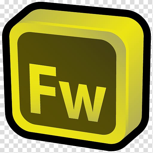 yellow FW logo, area brand trademark yellow, Adobe Fireworks transparent background PNG clipart