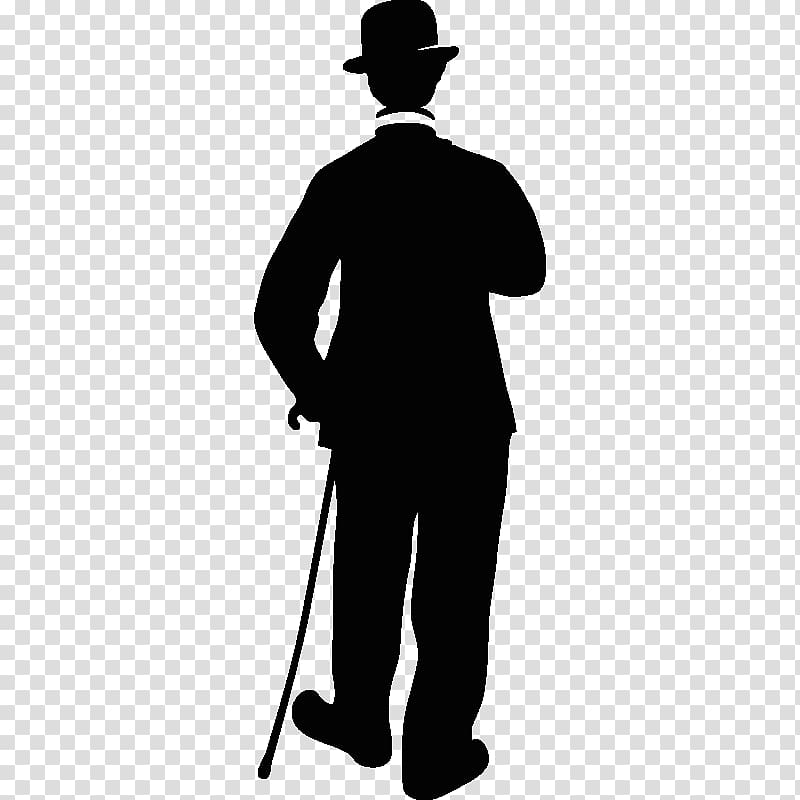 Tramp Drawing Silhouette Comedian, Silhouette transparent background PNG clipart