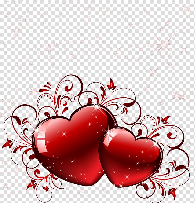 two red hearts clipart